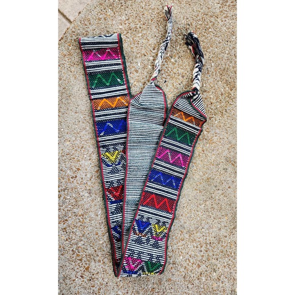 Vintage German  Embroidered Dance Ceremonial Sash Tie Belt with Tassels O/S - Picture 1 of 5